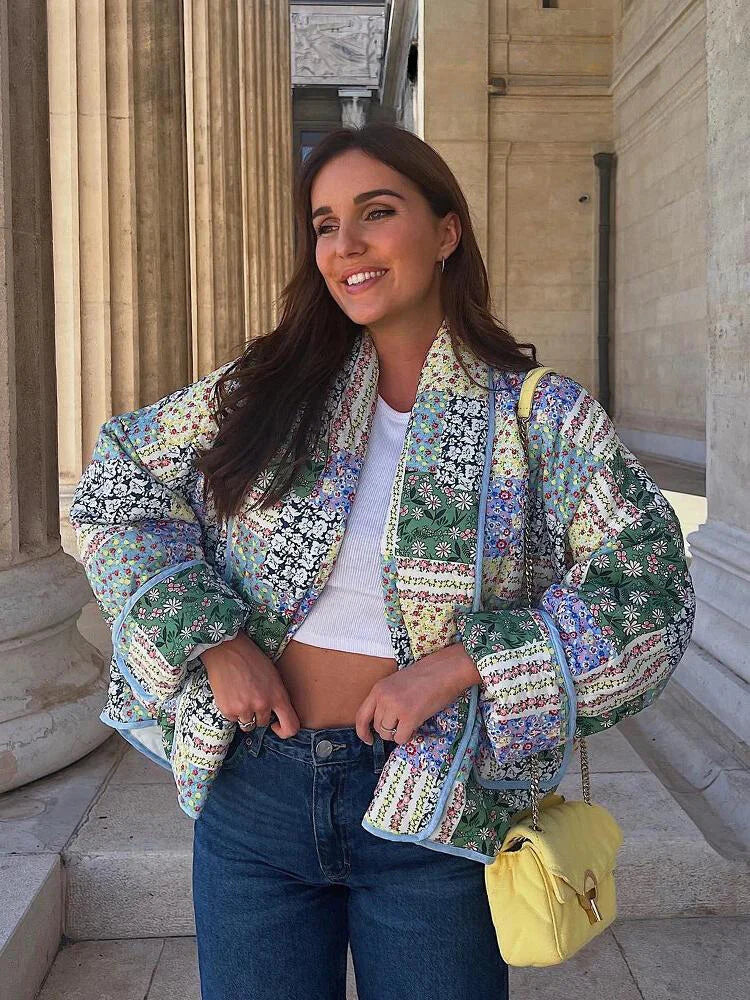 WW | Wendbare Vintage-Patchwork-Blumenjacke für Frauen - Favorit im Frühling und Sommer 2025