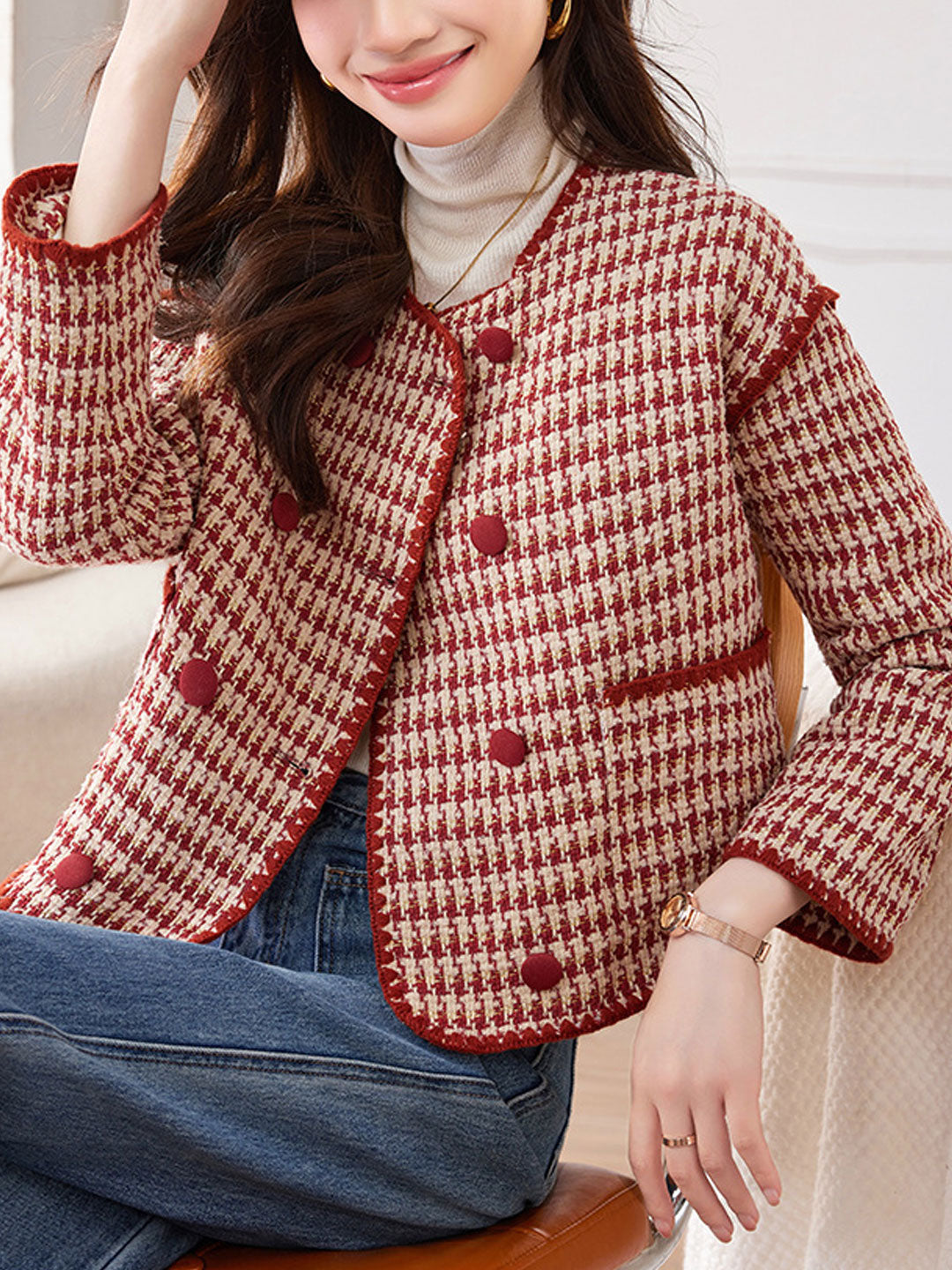 WW | Classic Round-Neck Tweed Jacket