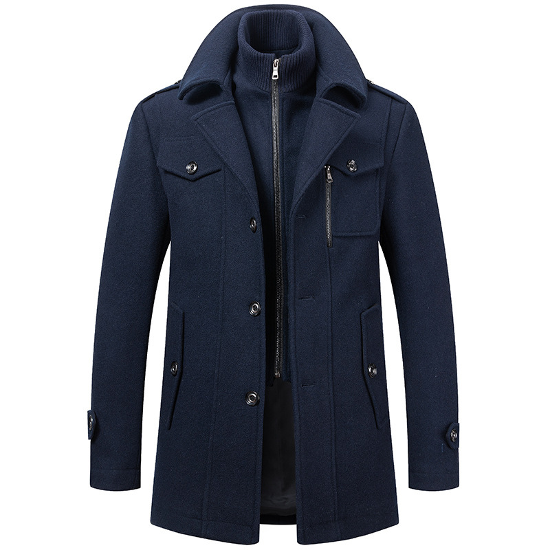 WW | Lange Wolljacke mit Reißverschluss