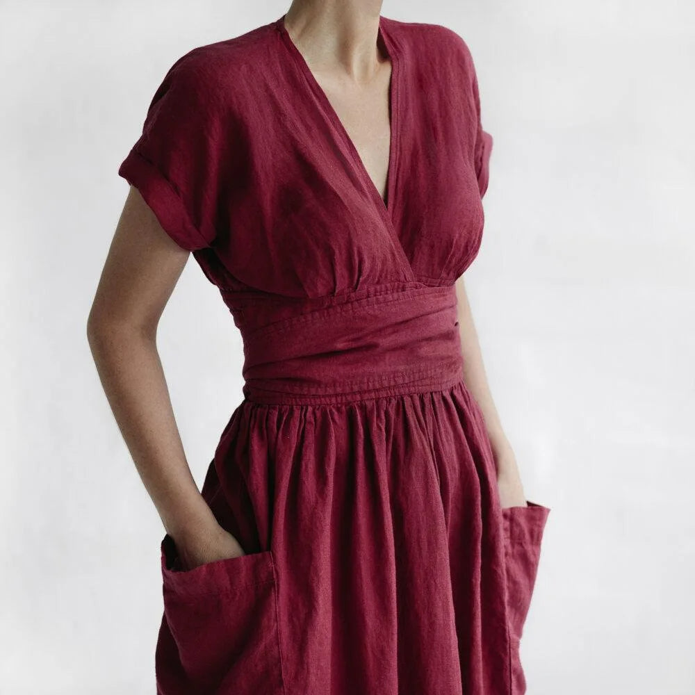 WW | Solid Cotton Linen Cami Dress