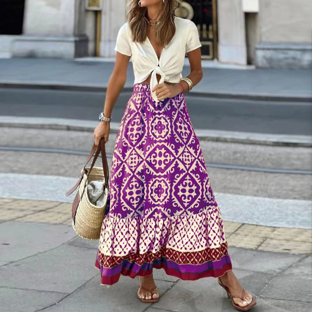 WW | Trendiger High Waist Rock Mit Geometrischem Muster