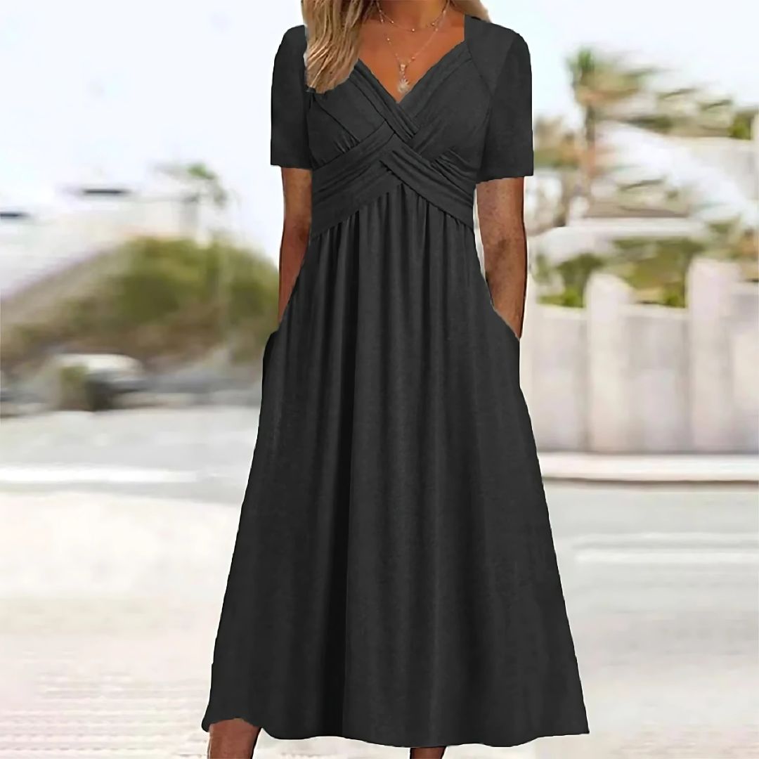 WW | Elegantes Midikleid Mit V-ausschnitt