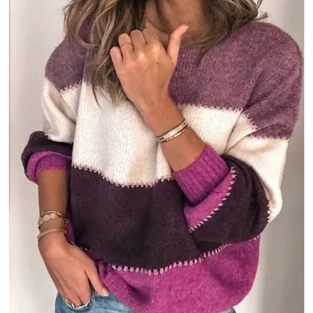 WW | Farbblock-Pullover, bequemer Pullover