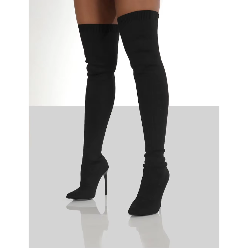 WW | Overknee Stretch Stiletto Stiefel Elegante Damen Stiefel