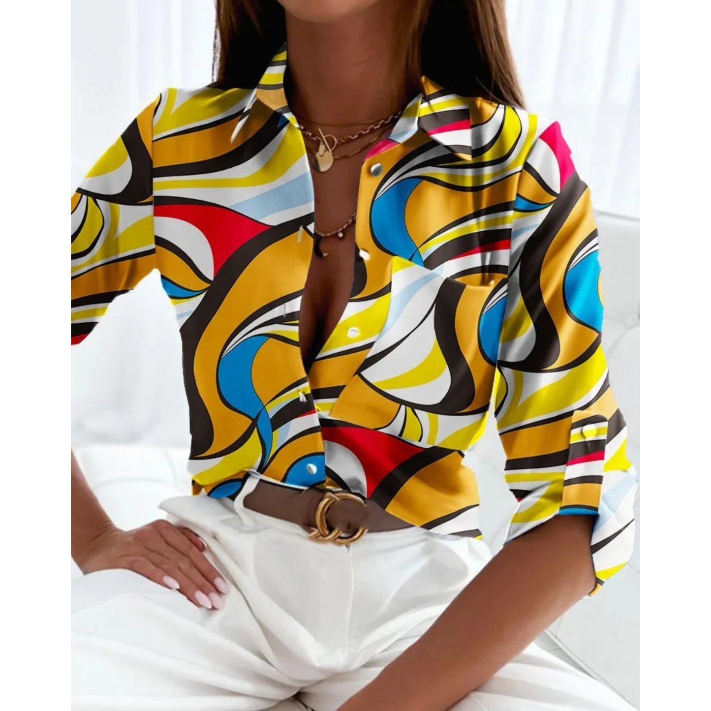 WW | Elegant Women's Business Style Blouse with Lining