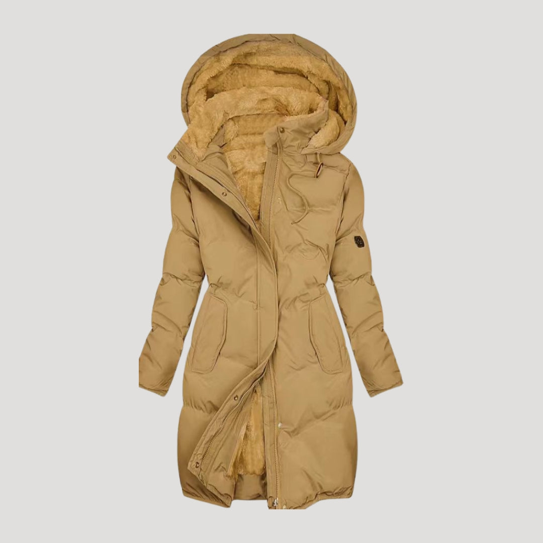 WW | Damen langer wasserdichter kapuzenmantel aus Kunstpelz für den Winter