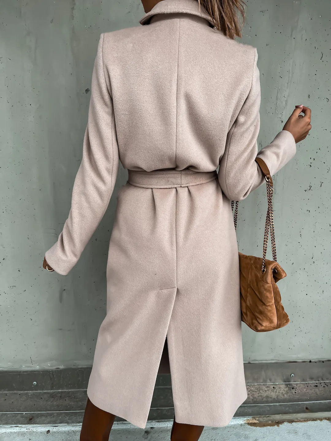 WW | Stilvolle Wollmischung Damenjacke mit Gürtel