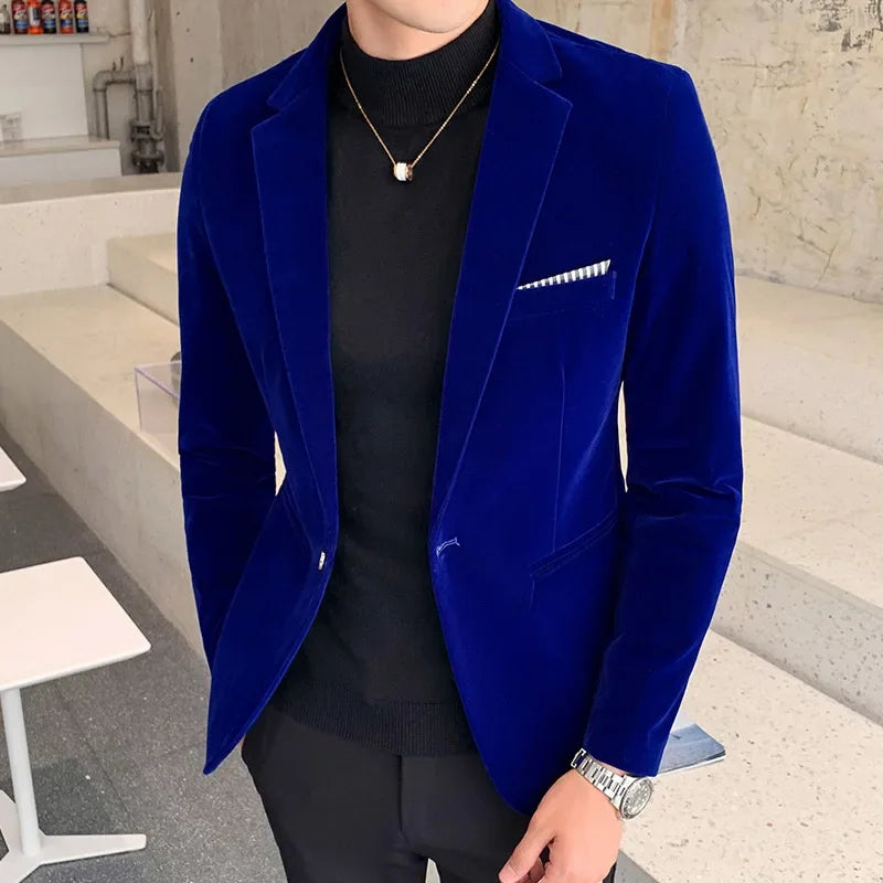 WW | Slim Fit Luxurious Velvet Single-Breasted Formal Cut