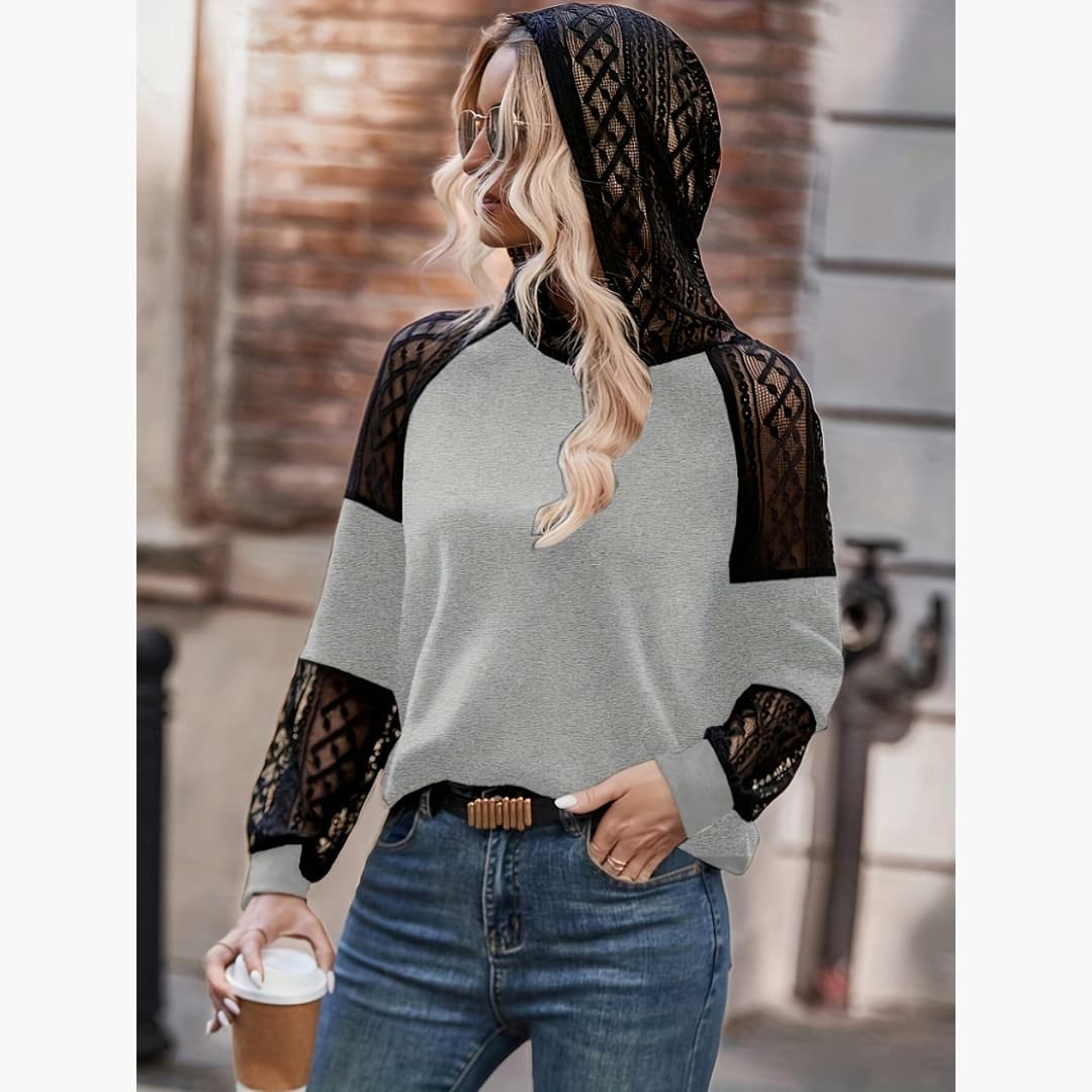 WW | Stylish Hoodie with Lace for Women