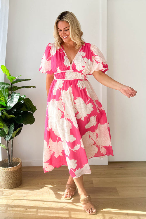 WW | Real Love Print Puff Sleeve Maxi Dress