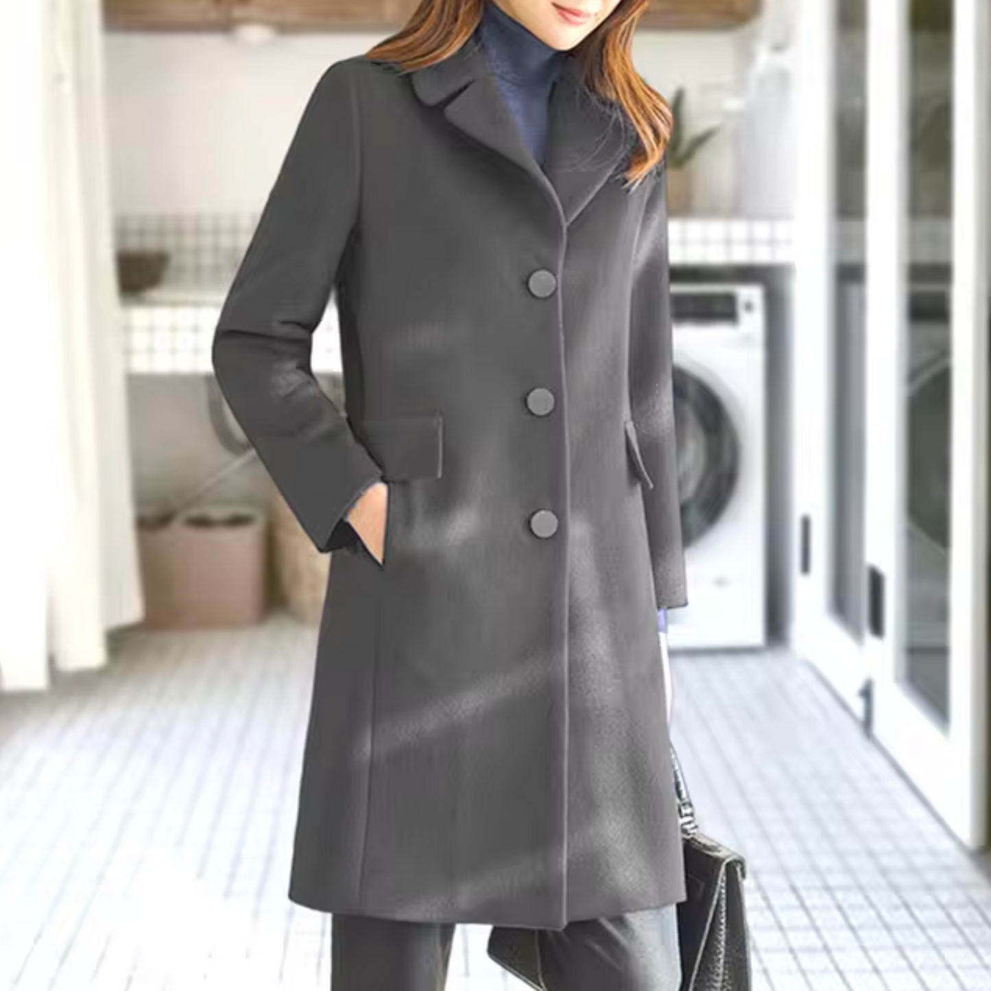 WW | Wool coat with front pocket