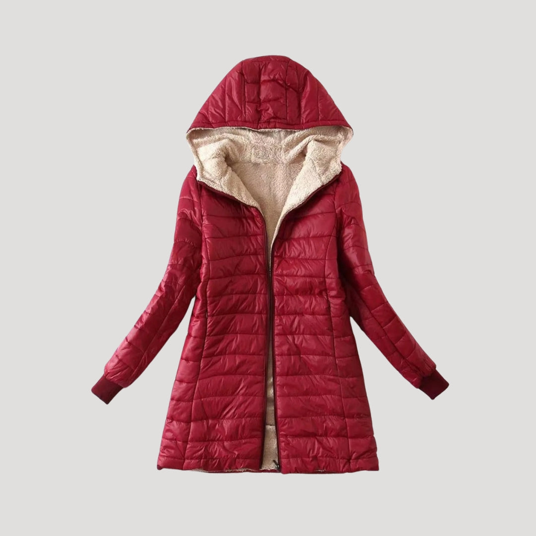 WW | Damen lange Pufferjacke Wintermantel mit Kapuze