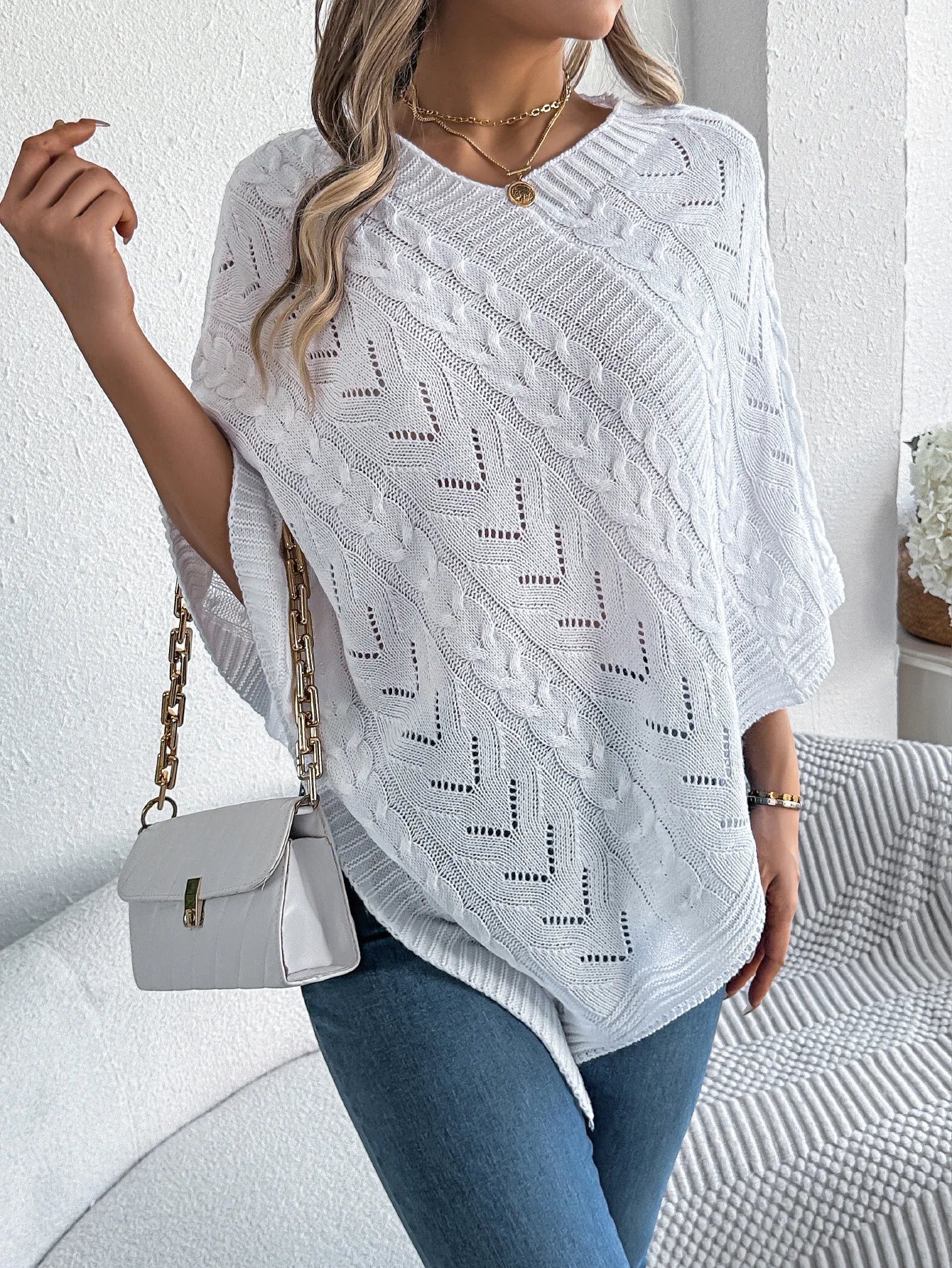WW | Strickpullover Poncho