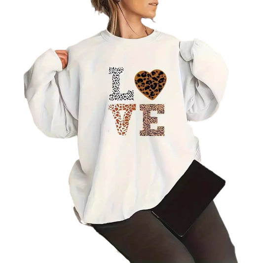 WW | Women's Crew Neck Leopard Print Sweater