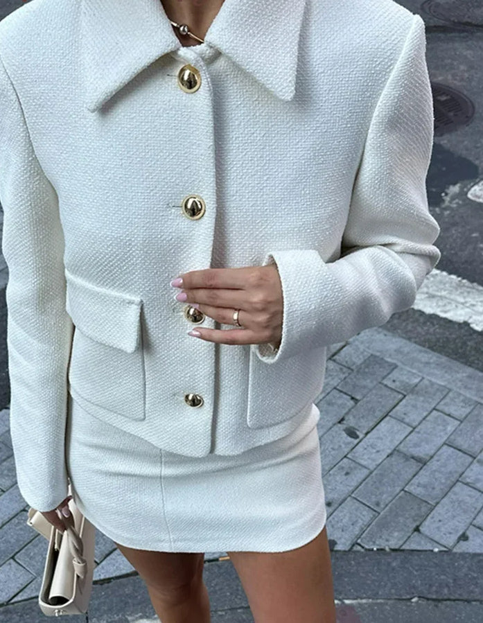 WW | Jacke Cropped Minirock Büro Zwei-Teile-Set