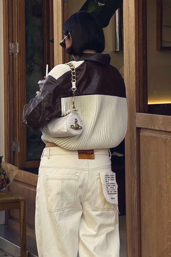 WW | Sleeve Knit and Leather Jacket