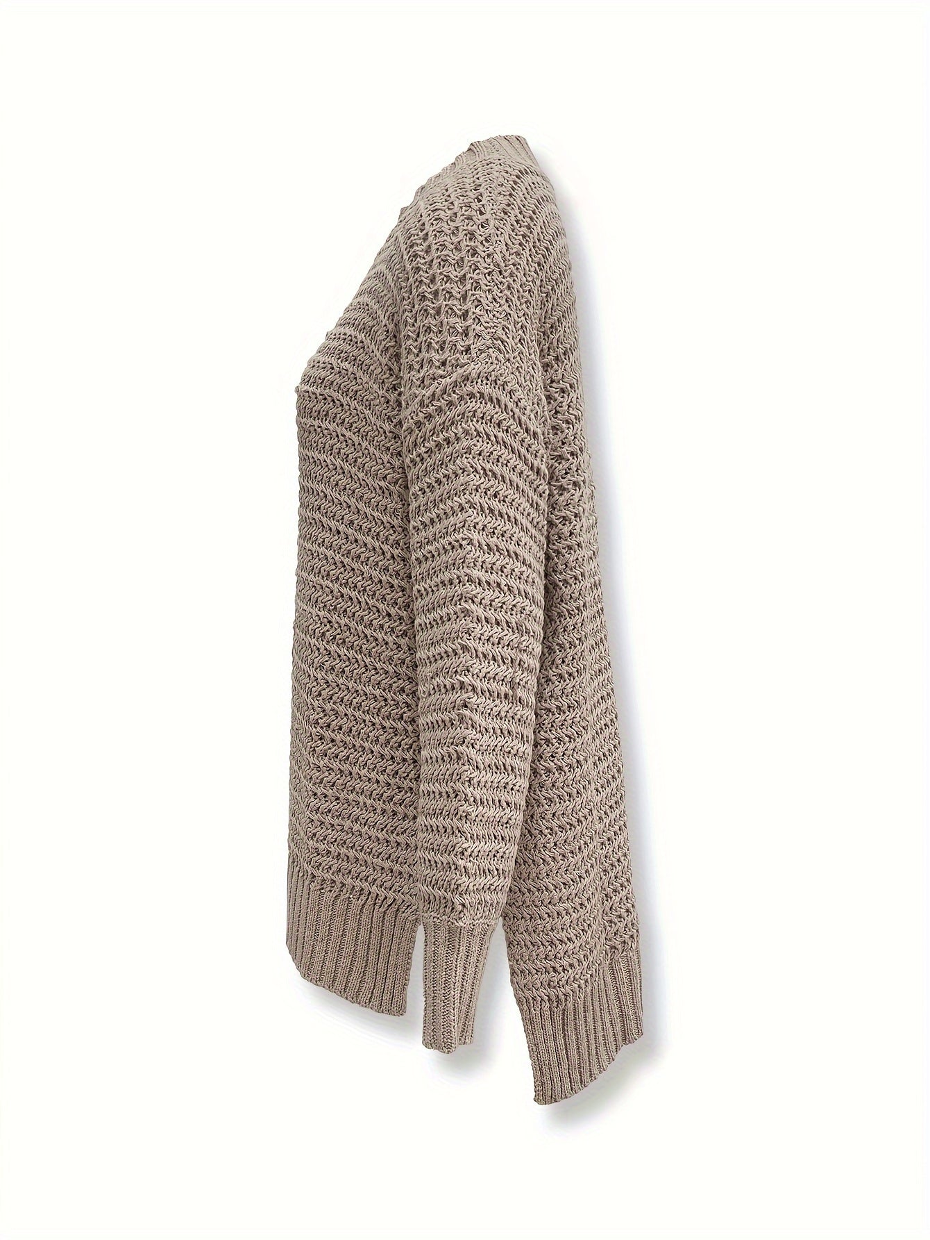 WW | Cotton roll-neck jumper with split long sleeves, women's jumper - perfect for everyday wear