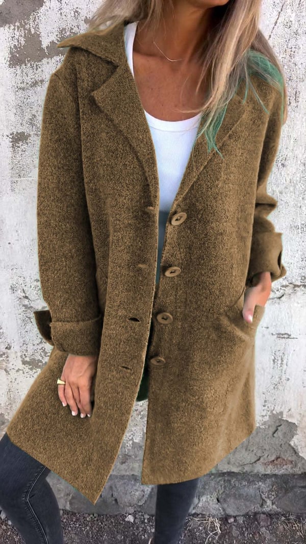 WW | Long elegant casual coat with practical pockets