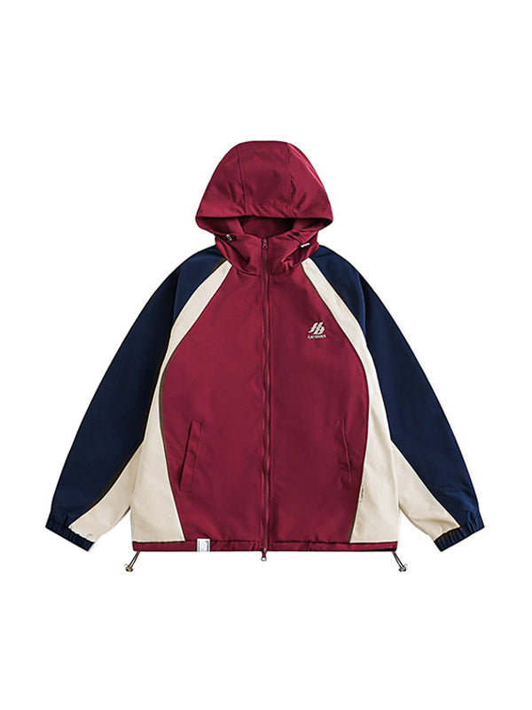 WW | Rote und Blaue Outdoor Block Splice Jacke