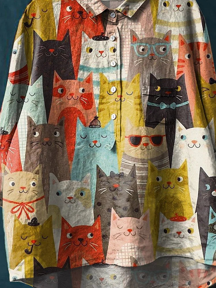 WW | Cute Cat Art T-Shirt for Women's Fashion