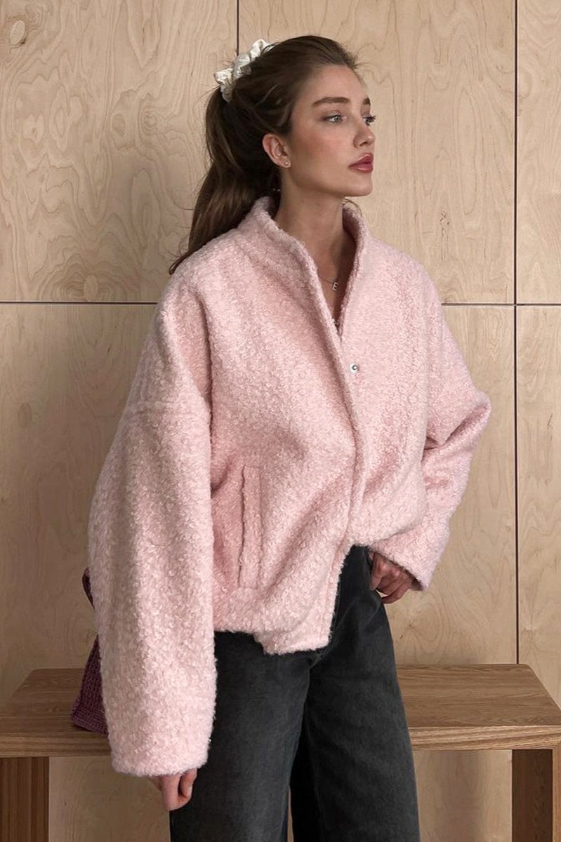 WW | Pink Faux Fur Kurze Jacke