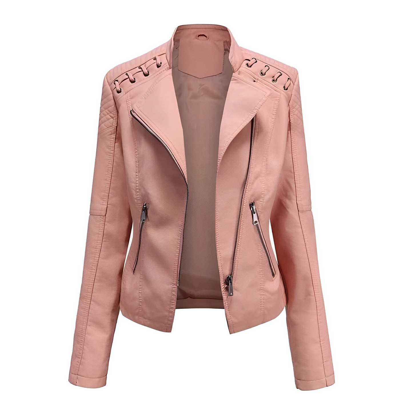 WW | PU leather jacket with zipper