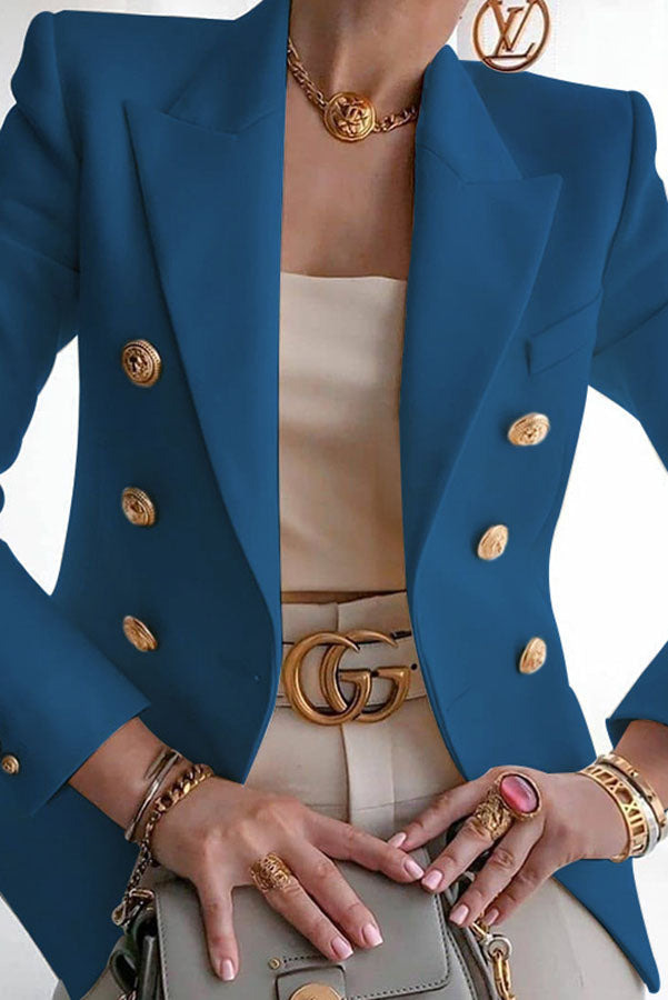 WW | Blazer mit doppelt knöpfung und goldenen Knöpfen