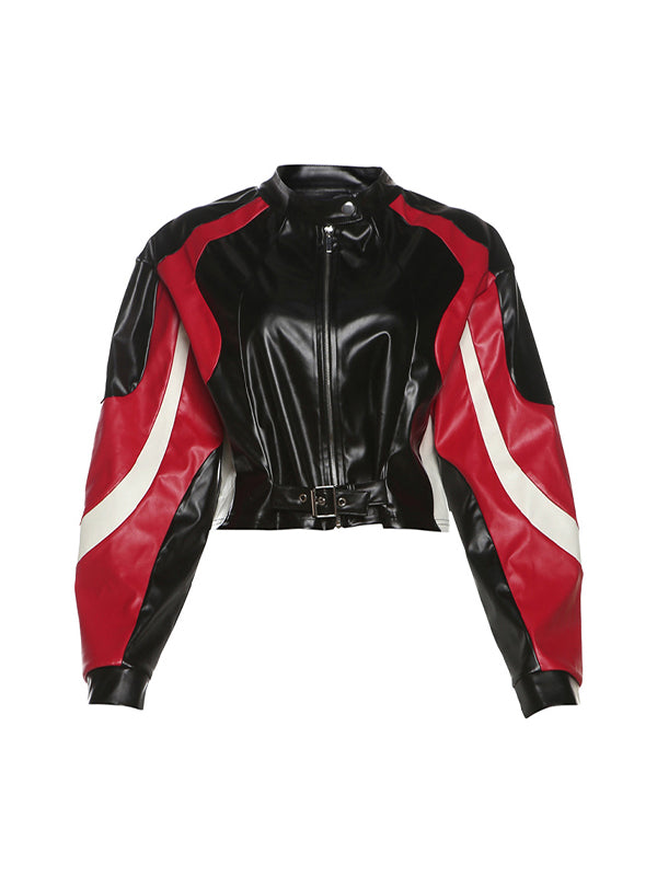 WW | Y2k Motorrad Slim Fit Rundhalsjacke