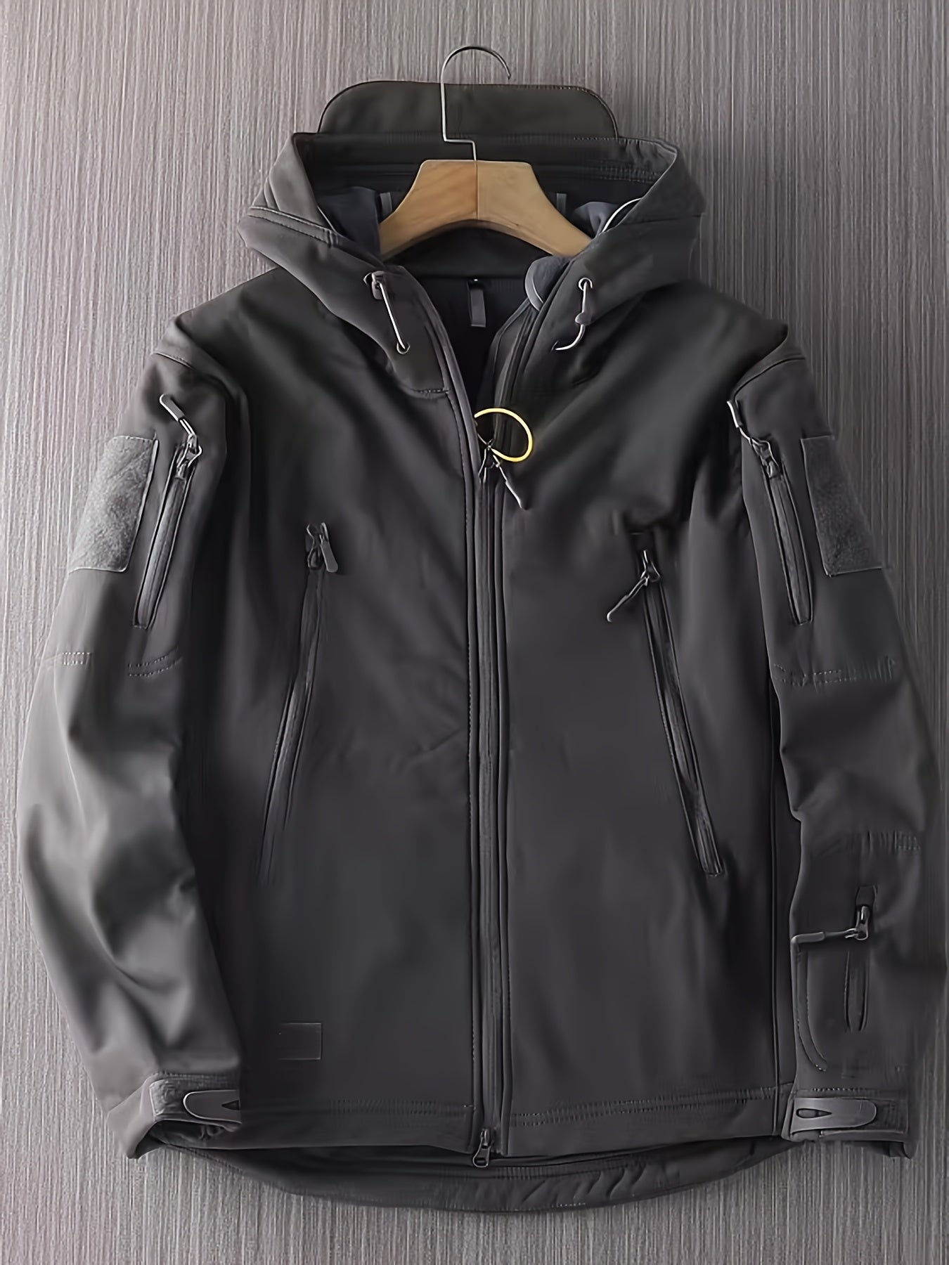 WW | Softshell Jacke - Winddichte Tactical Outdoor Jacke mit Kapuze & Reißverschlusstaschen
