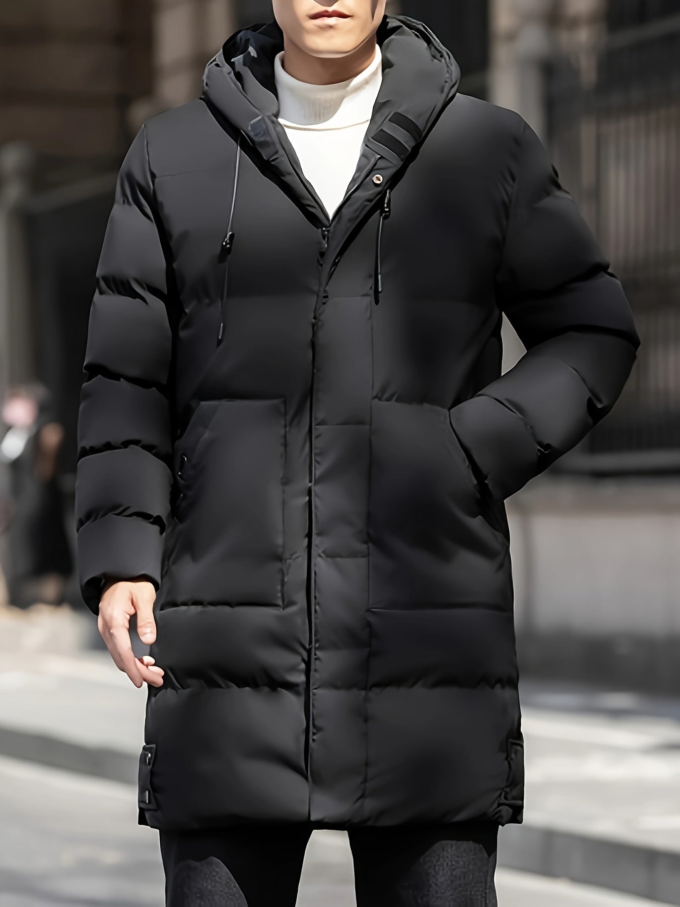 WW | Dicke Lange Kapuzen Puffer Winterjacke Für Herren - Ideal für Winter