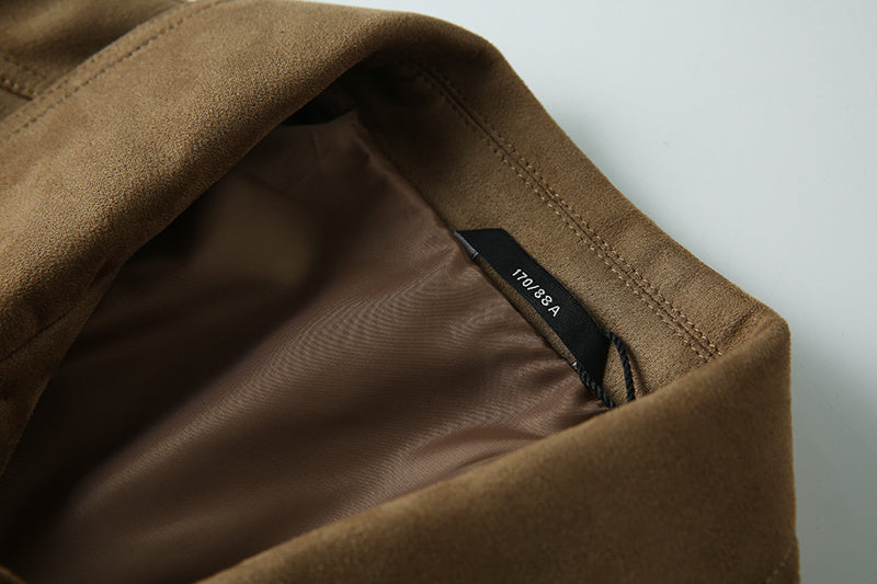 WW | Lässige; Wildlederjacke mit Revers