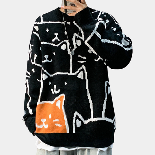 WW | Katzenmuster Kapuzenpullover für Herren