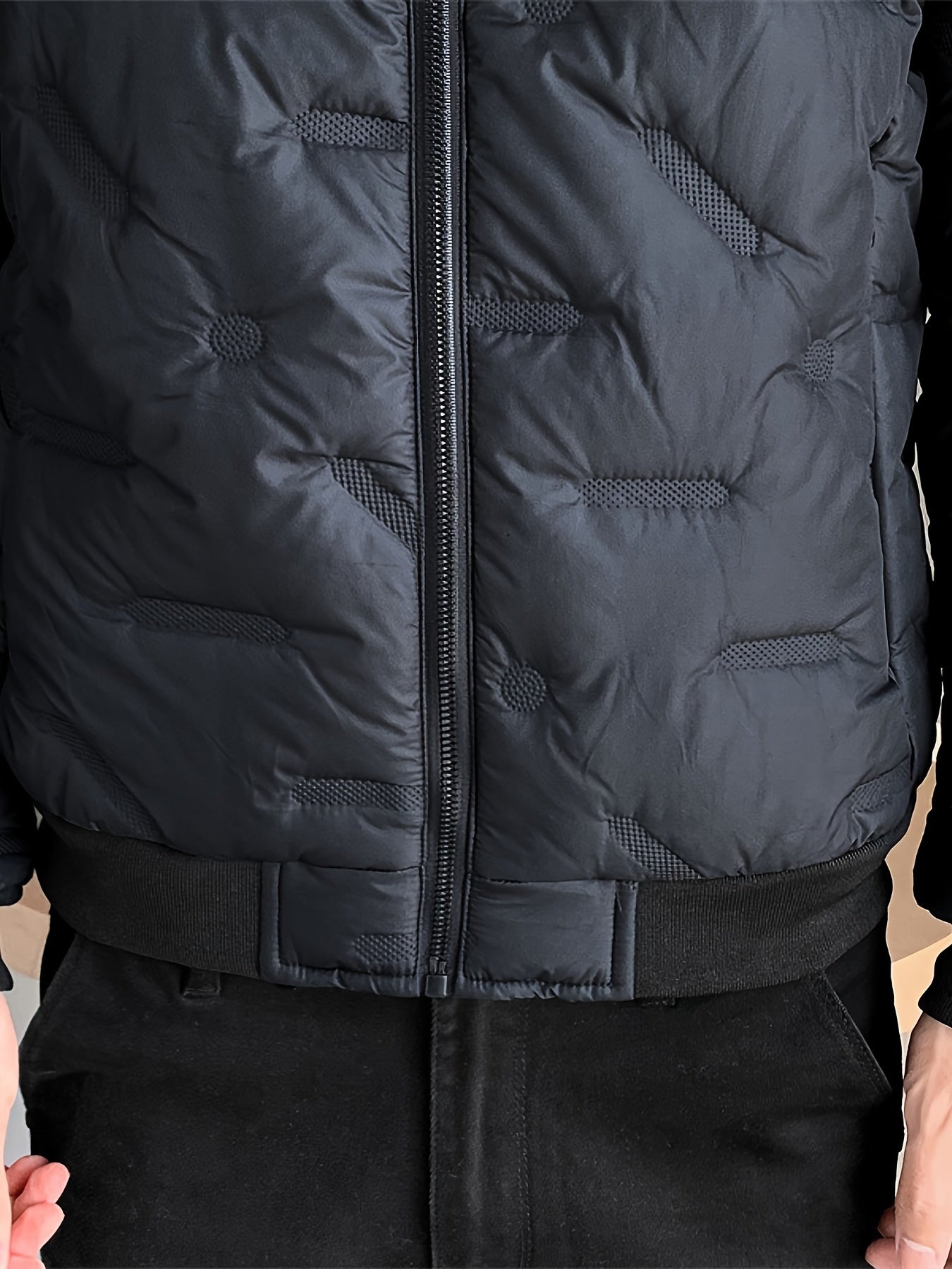 WW |  Schwarze Baumwoll Winddichte Und Warme Langärmelige Winterjacke Für Herren - Perfekt für kalte Tage