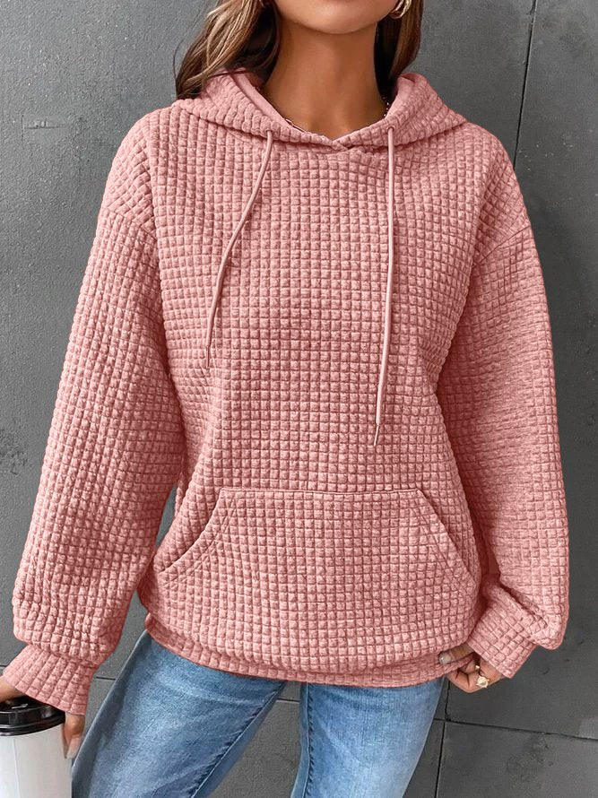 WW | Waffelstrick Hoodie Damen - lässiger Oversized Pullover