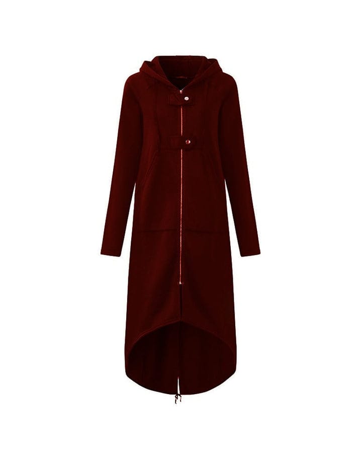 WW | Lange Jacke mit Reißverschluss und Knöpfen für Damen