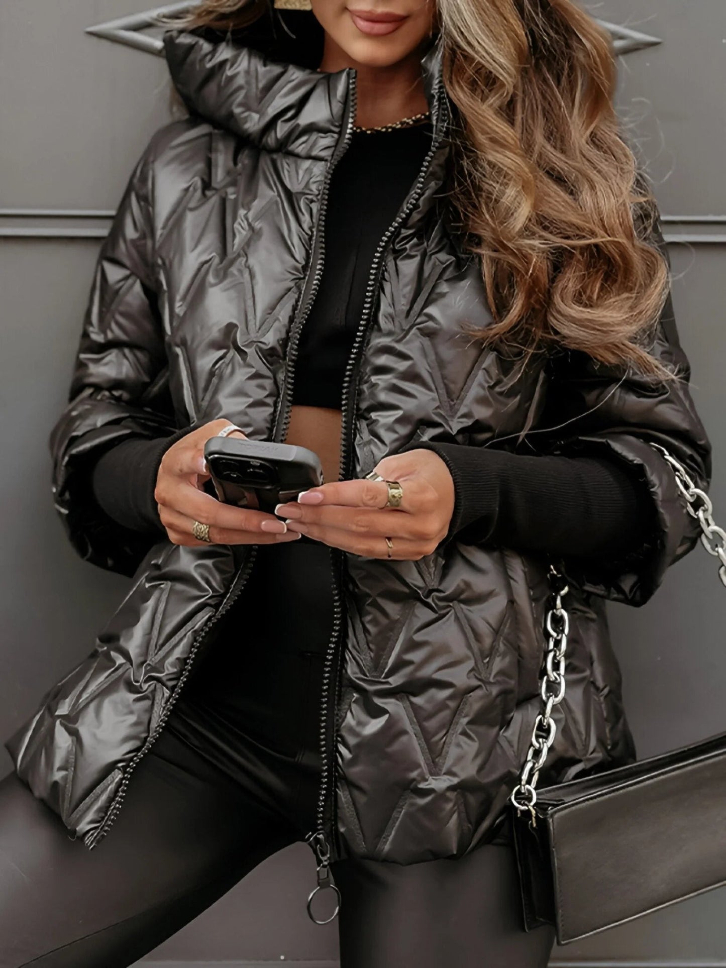 WW | Cozily lined patchwork cotton jacket for a layered look in a casual style
