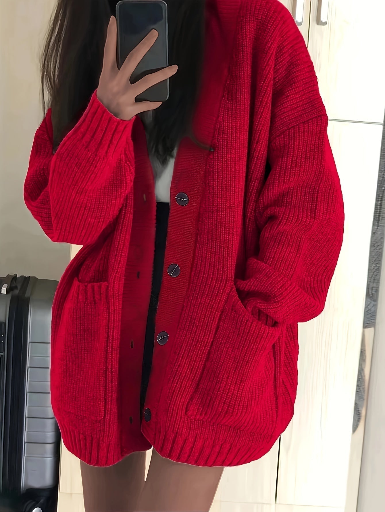 WW | warmer Baumwollstrickwaren-Cardigan für Damen - Ideal für Winter