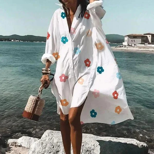 WW | Lässiges mittellanges Hemdkleid für Frauen