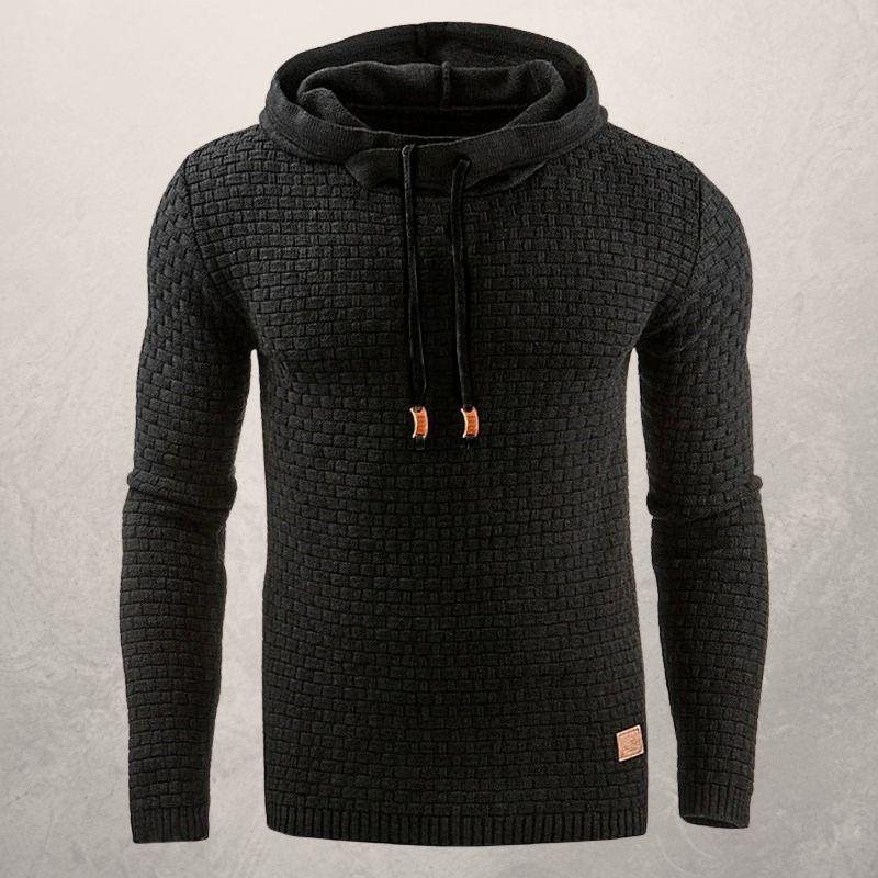 WW | Hooded sweatshirt Slim fit Soft knit Checked pattern Long sleeves