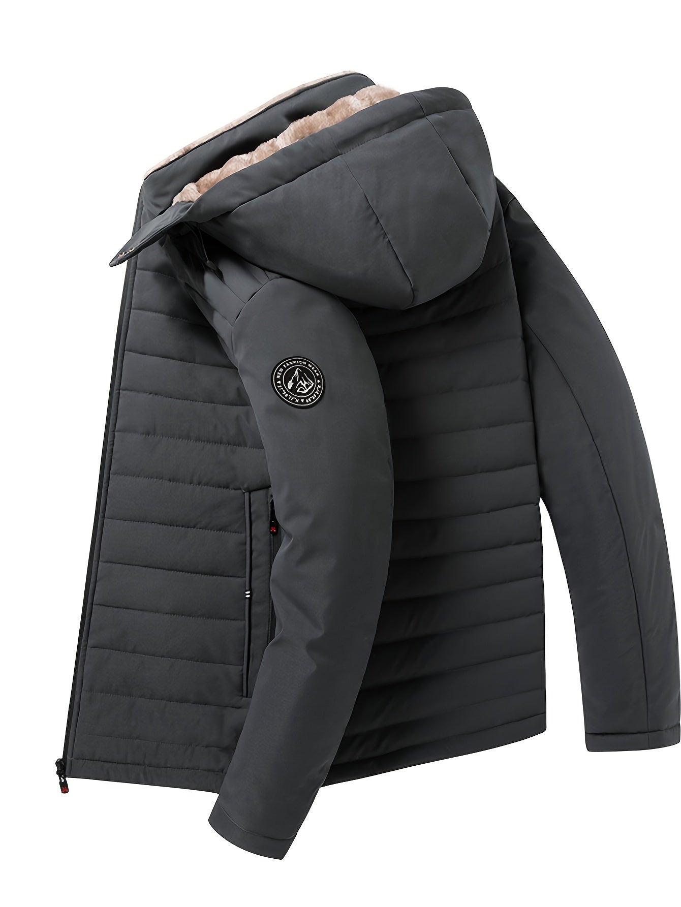 WW | Stylische Winterjacke für Männer - Warme, wattierte Fleecejacke mit Kapuze