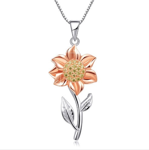WW | Gold Plated Sterling Silver Sunflower Necklace