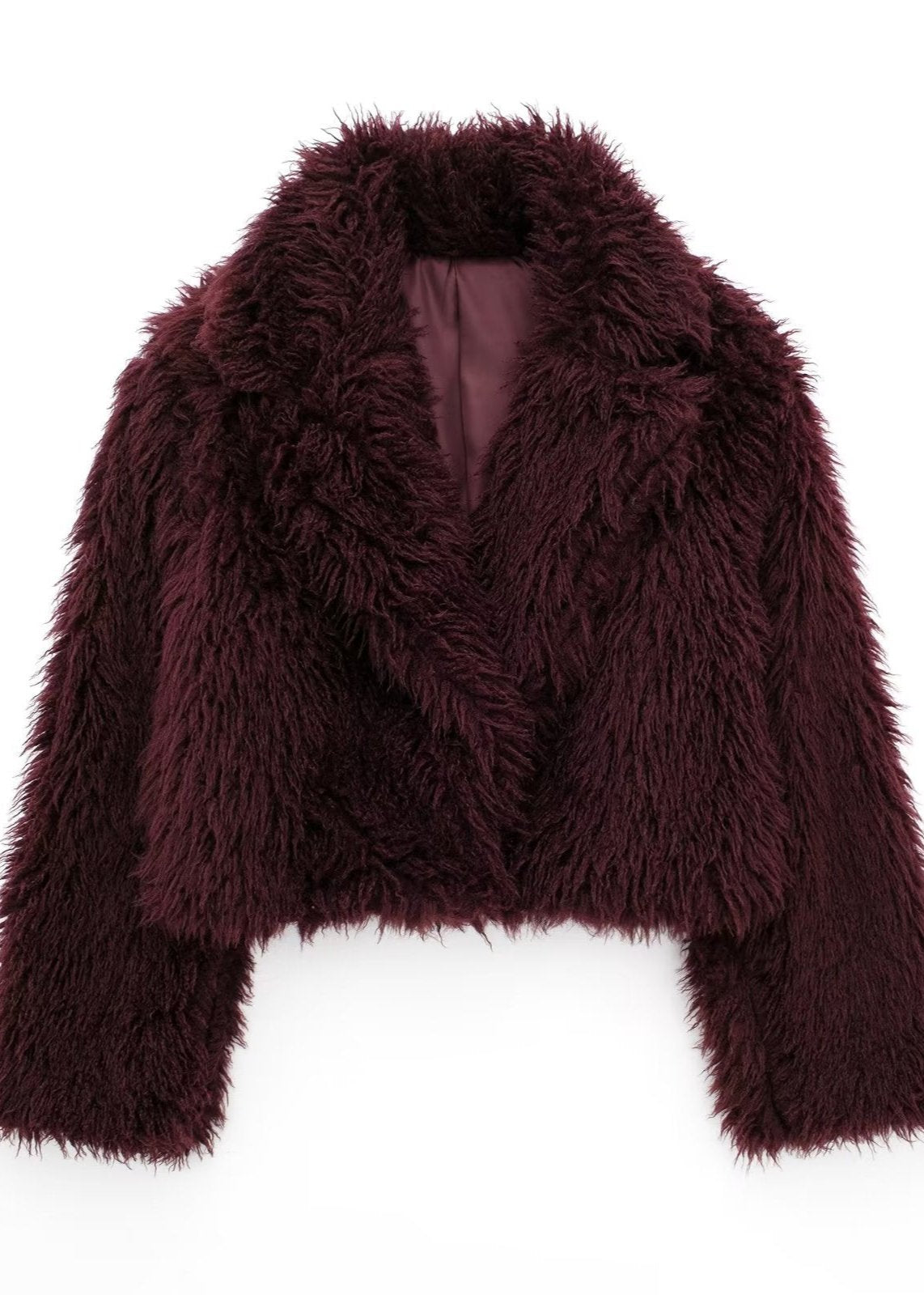 WW | Kunstpelz Winterjacke in Burgunder