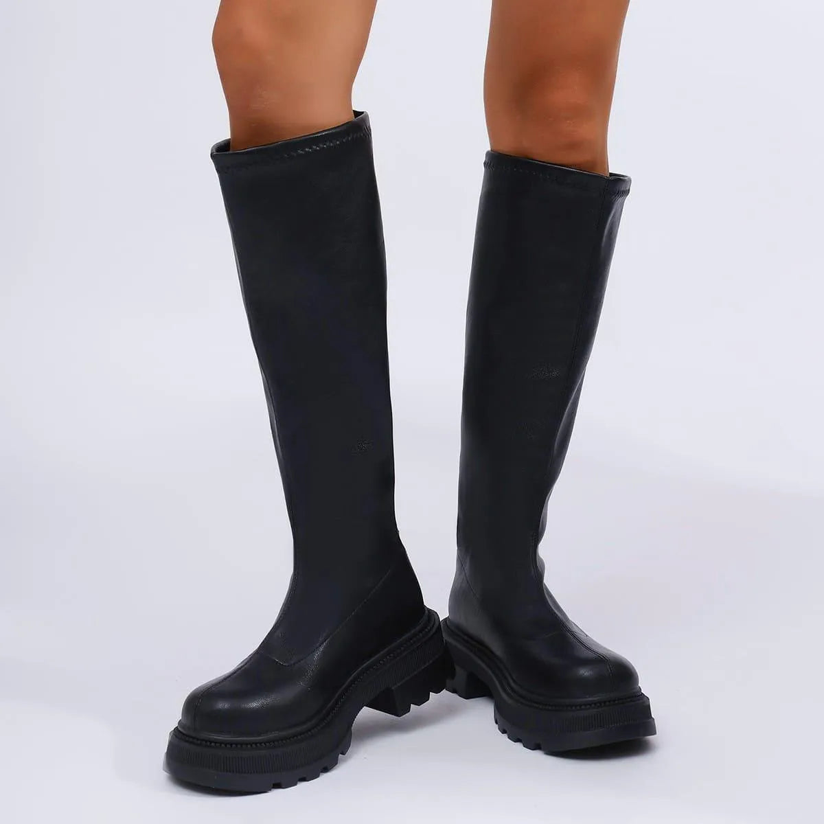 WW | Long ladies lace-up boots casual