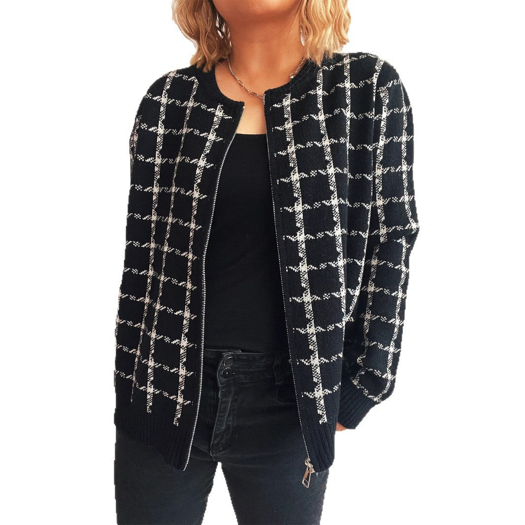 WW | Gemütlicher, karierter Cardigan mit Taschen für den Alltagsstil