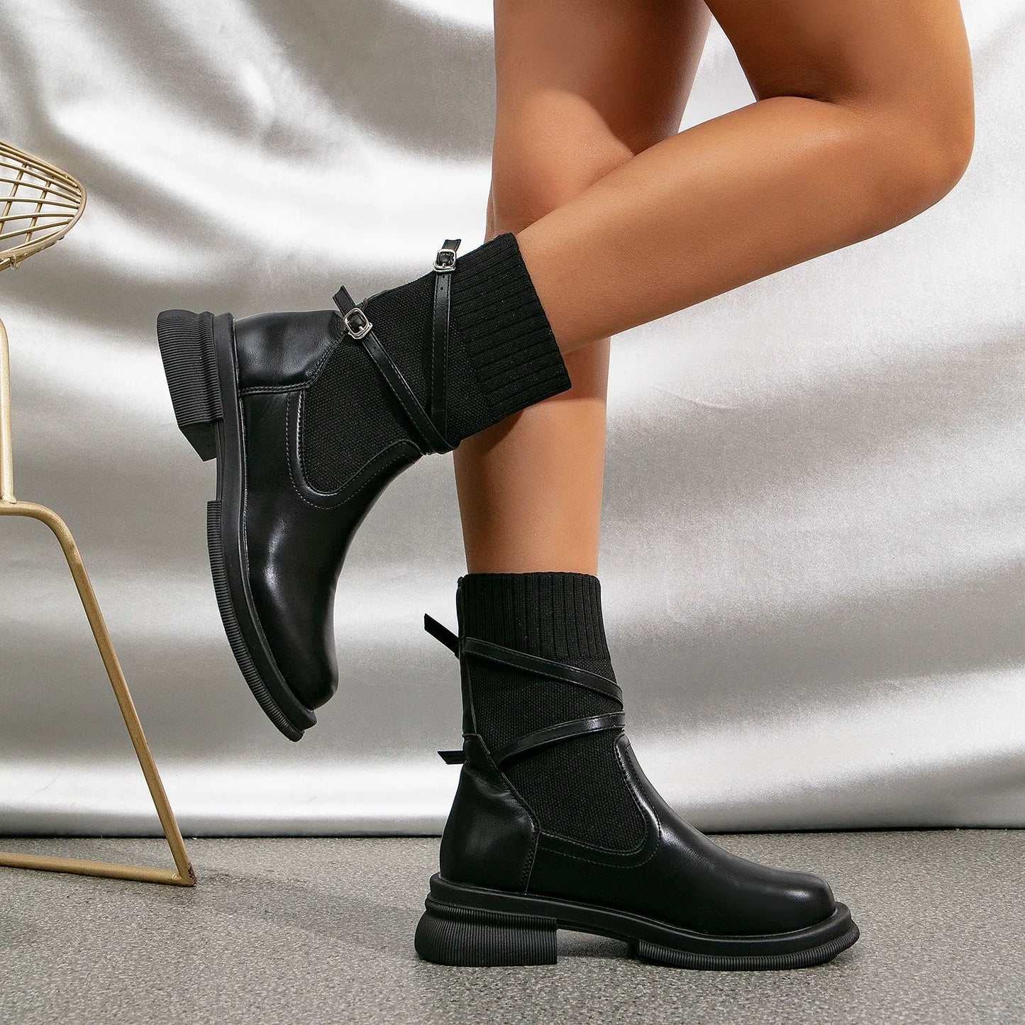 WW | Leder Stiefeletten mit Absatz für Damen - Ideal für den Alltag