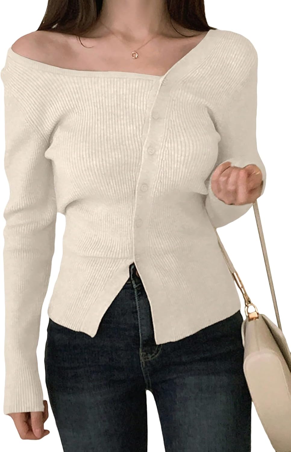 WW | Asymmetrische Jacke mit Knöpfen