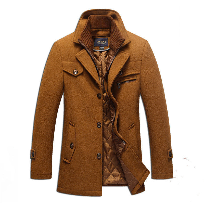 WW | Warm Knee-Length Trench Coat for Men