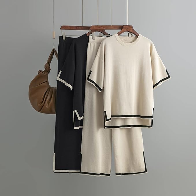 WW | Elegant Ice Silk Short-Sleeved Two-Piece Set