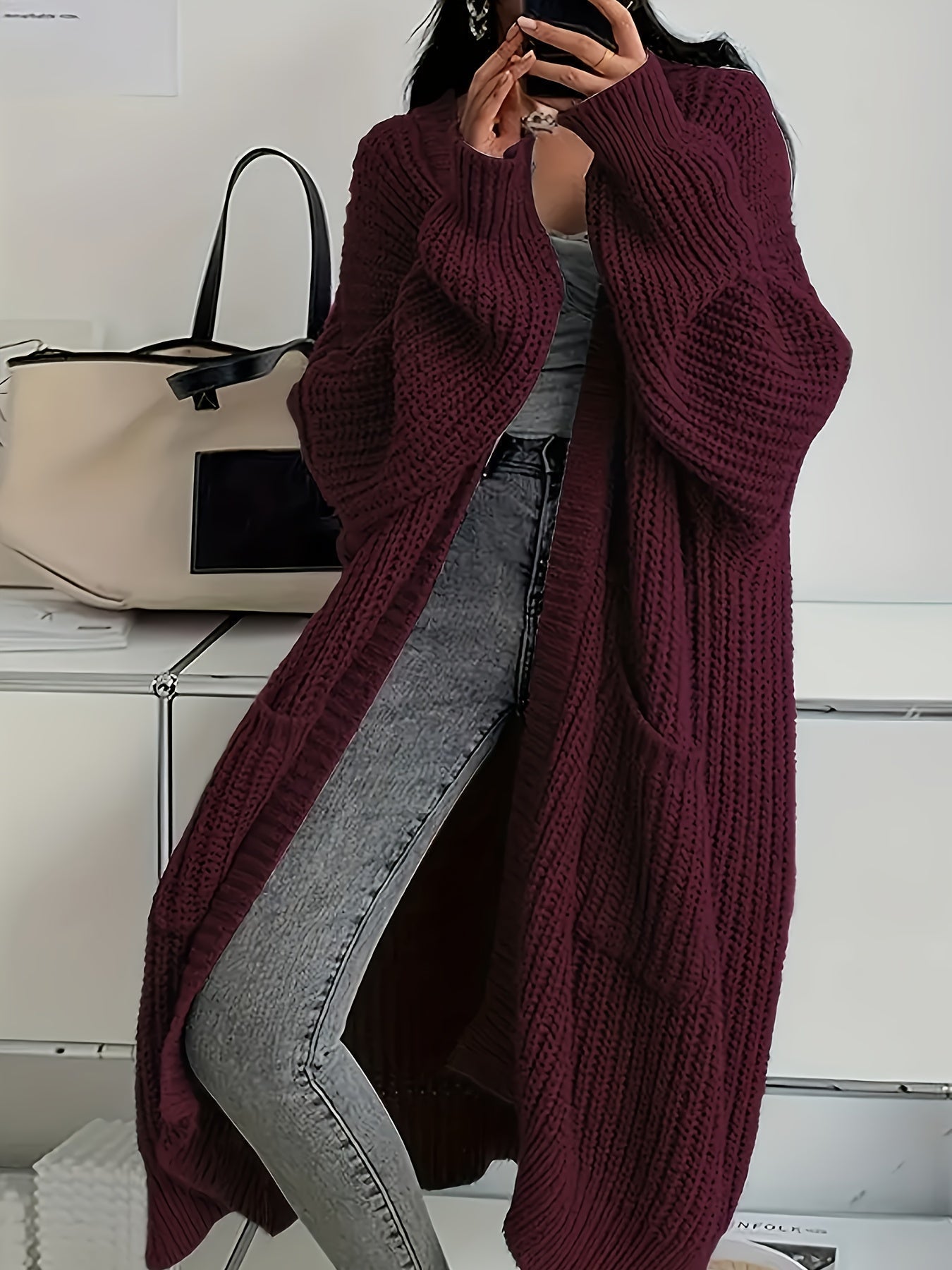WW | Cozy knit cardigan with belt for women