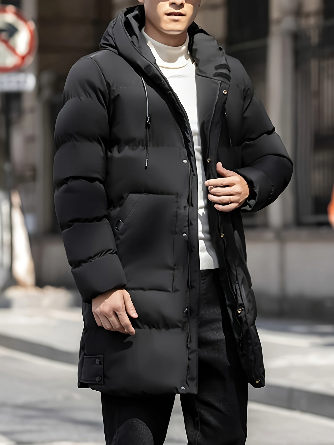 WW | Dicke Lange Kapuzen Puffer Winterjacke Für Herren - Ideal für Winter